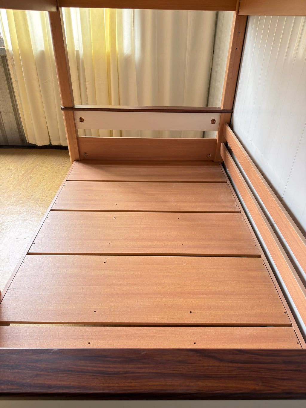 ANJU Little House Wooden Bunk Bed with Top Frame and Optional Storage Stairs