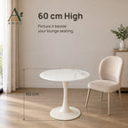 ANJU White Round Pedestal Table, 70cm or 80cm — view 6