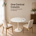 ANJU White Round Pedestal Table, 70cm or 80cm — view 7