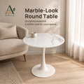 ANJU White Round Pedestal Table, 70cm or 80cm