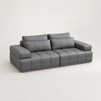 ANJU Lawrence dark grey sofa, three-quarter view