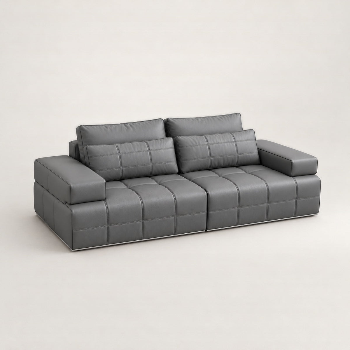 ANJU Lawrence dark grey modular sofa, three-quarter view