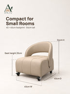 ANJU Low Lounge Chair with Wheels and C-Shaped Back — image 4