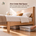 ANJU Solid Ash Wood Bed Frame with Headboard Shelf, 150cm or 180cm — image 4