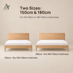 ANJU Solid Ash Wood Bed Frame with Headboard Shelf, 150cm or 180cm — image 7