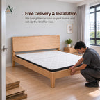 ANJU Solid Ash Wood Bed Frame with Headboard Shelf, 150cm or 180cm — image 8