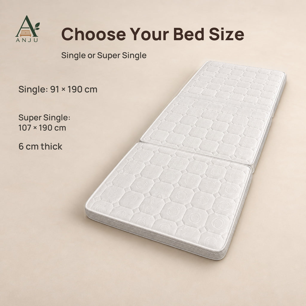 ANJU 6cm Tri-Fold Coconut Coir Mattress, Single or Super Single — view 7