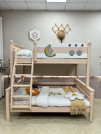 ANJU Moon Wooden Bunk Bed with Optional Storage Stairs