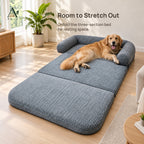ANJU Corduroy Folding Floor Sofa Bed for People and Pets — view 2
