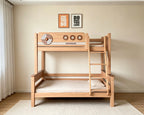 ANJU Porthole Wooden Bunk Bed with Optional Drawers and Bookshelf