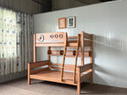 ANJU Porthole Wooden Bunk Bed with Optional Drawers and Bookshelf