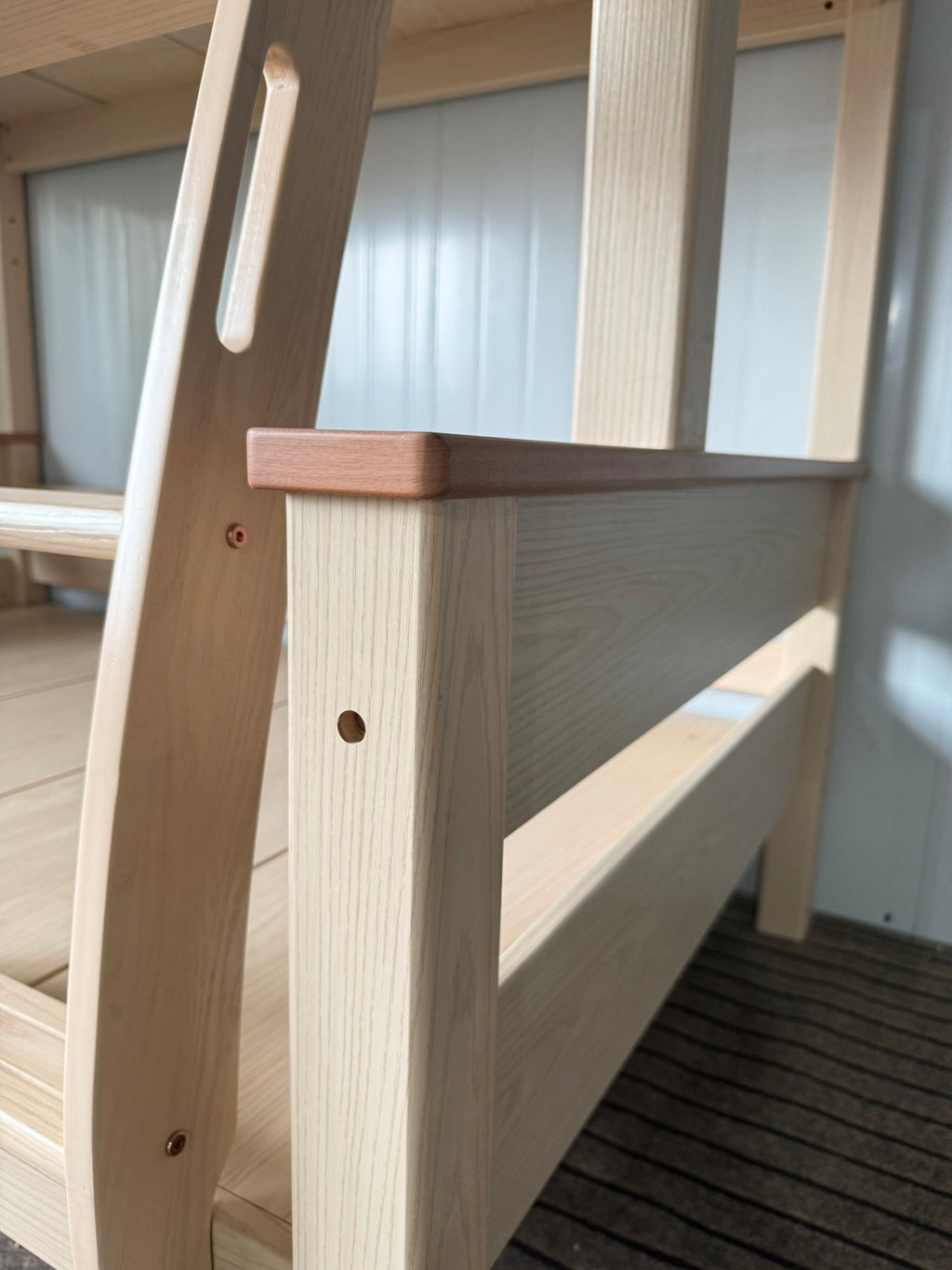 ANJU Wooden Bunk Bed with Round Disc and Porthole Details