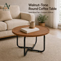 ANJU 50cm Round Coffee Table in Walnut Tone — image 1