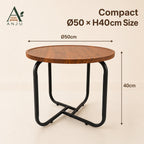 ANJU 50cm Round Coffee Table in Walnut Tone — image 7