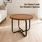 ANJU 50cm Round Coffee Table in Walnut Tone — image 8