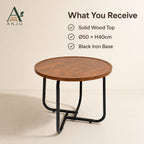 ANJU 50cm Round Coffee Table in Walnut Tone — image 9
