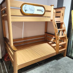 ANJU Sailboat Wooden Bunk Bed with Optional Drawers and Bookshelf