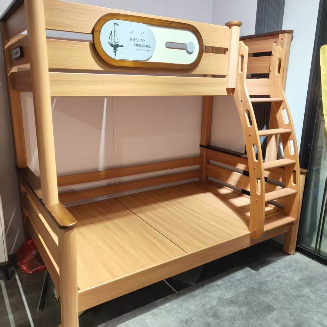 ANJU Sailboat Wooden Bunk Bed with Optional Drawers and Bookshelf