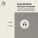 ANJU Smart Bedside Table 30cm with Wireless Charging, Bluetooth Speaker, USB Ports and Sensor Lights — image 5
