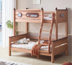 ANJU Space-Themed Wooden Bunk Bed with Optional Storage Stairs