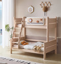 ANJU Wooden Bunk Bed with Black and White Stripe Trim and Optional Storage Stairs