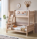 ANJU Wooden Bunk Bed with Black and White Stripe Trim and Optional Storage Stairs