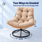 ANJU Swivel Rocking Lounge Chair, Beige — image 2