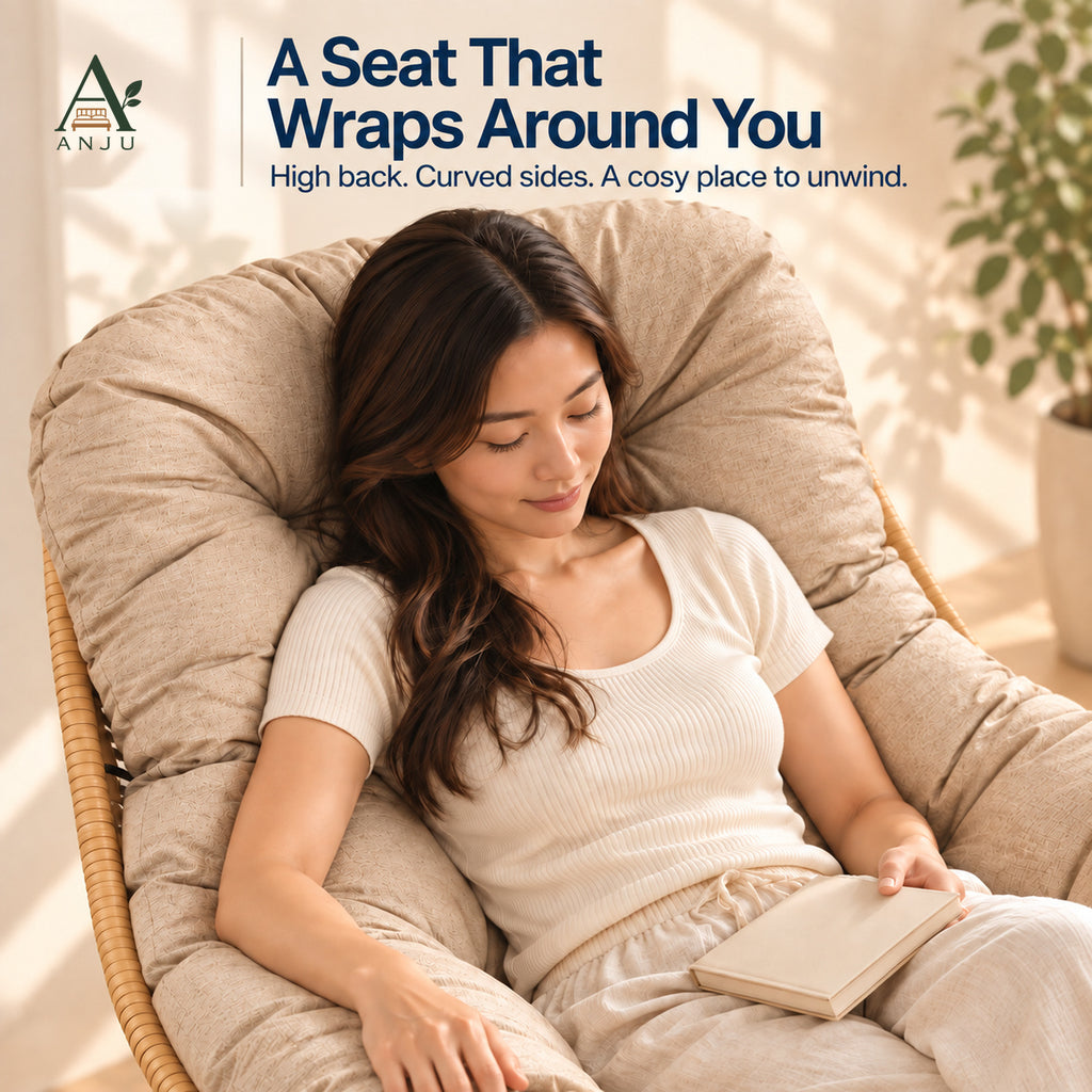 ANJU Swivel Rocking Lounge Chair, Beige — image 3