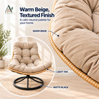 ANJU Swivel Rocking Lounge Chair, Beige — image 5