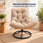 ANJU Swivel Rocking Lounge Chair, Beige — image 6