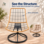ANJU Swivel Rocking Lounge Chair, Beige — image 7