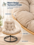 ANJU Swivel Rocking Lounge Chair, Beige — image 5