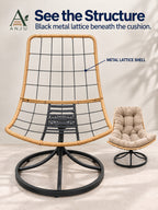 ANJU Swivel Rocking Lounge Chair, Beige — image 7