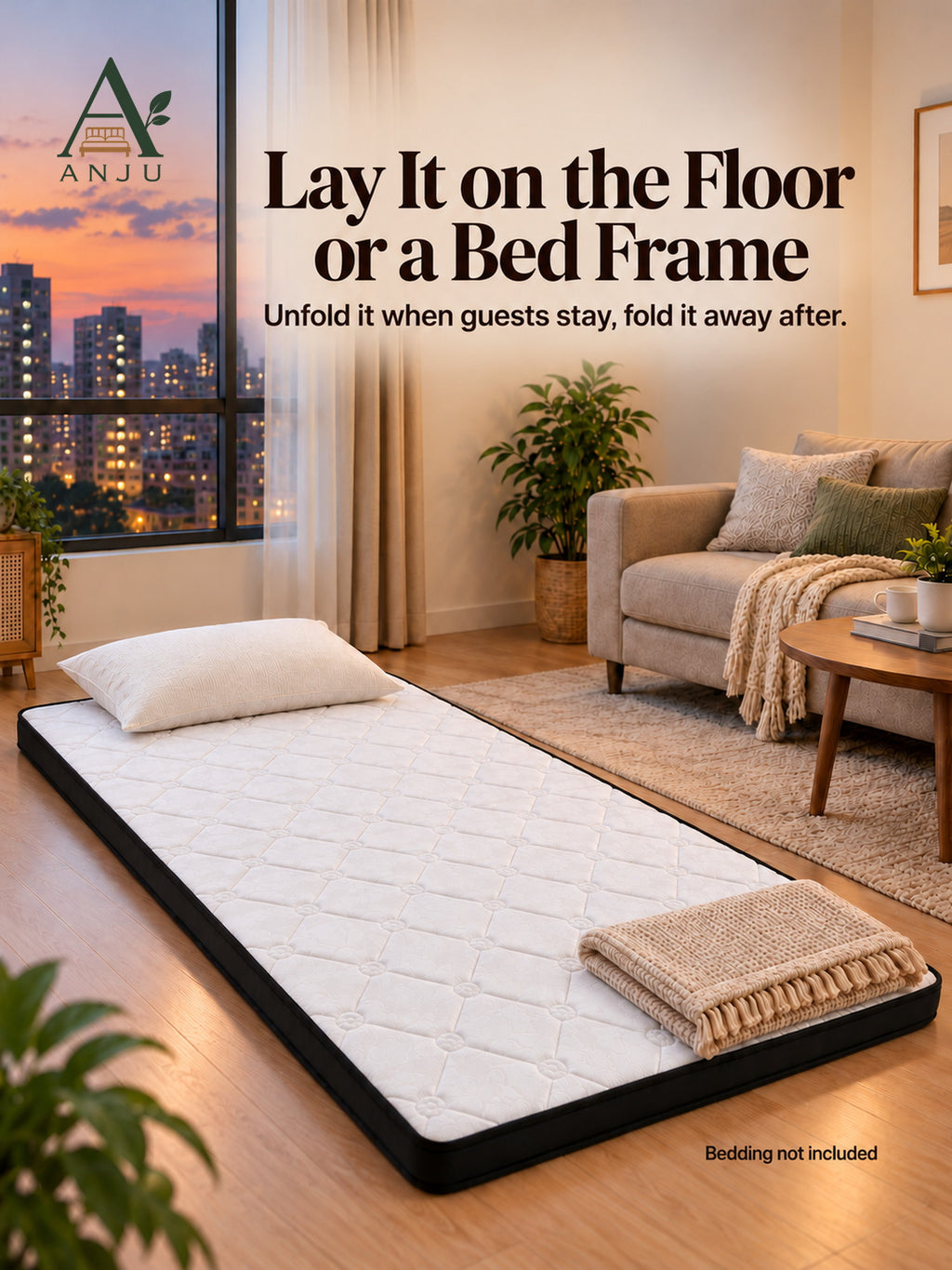 ANJU Two-Section Foldable Mattress, 8cm or 12cm, Single to King — view 5