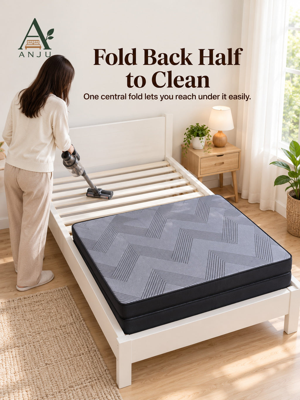 ANJU Two-Section Foldable Mattress, 8cm or 12cm, Single to King — view 8