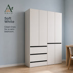 ANJU White 4-Door Solid Wood Wardrobe — image 6