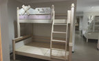 ANJU Windmill Wooden Bunk Bed with Pink Trim