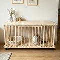 ANJU Wooden Cat Cage 112cm on Wheels, Rectangular Cat Villa, Single or Two Tier - Single tier