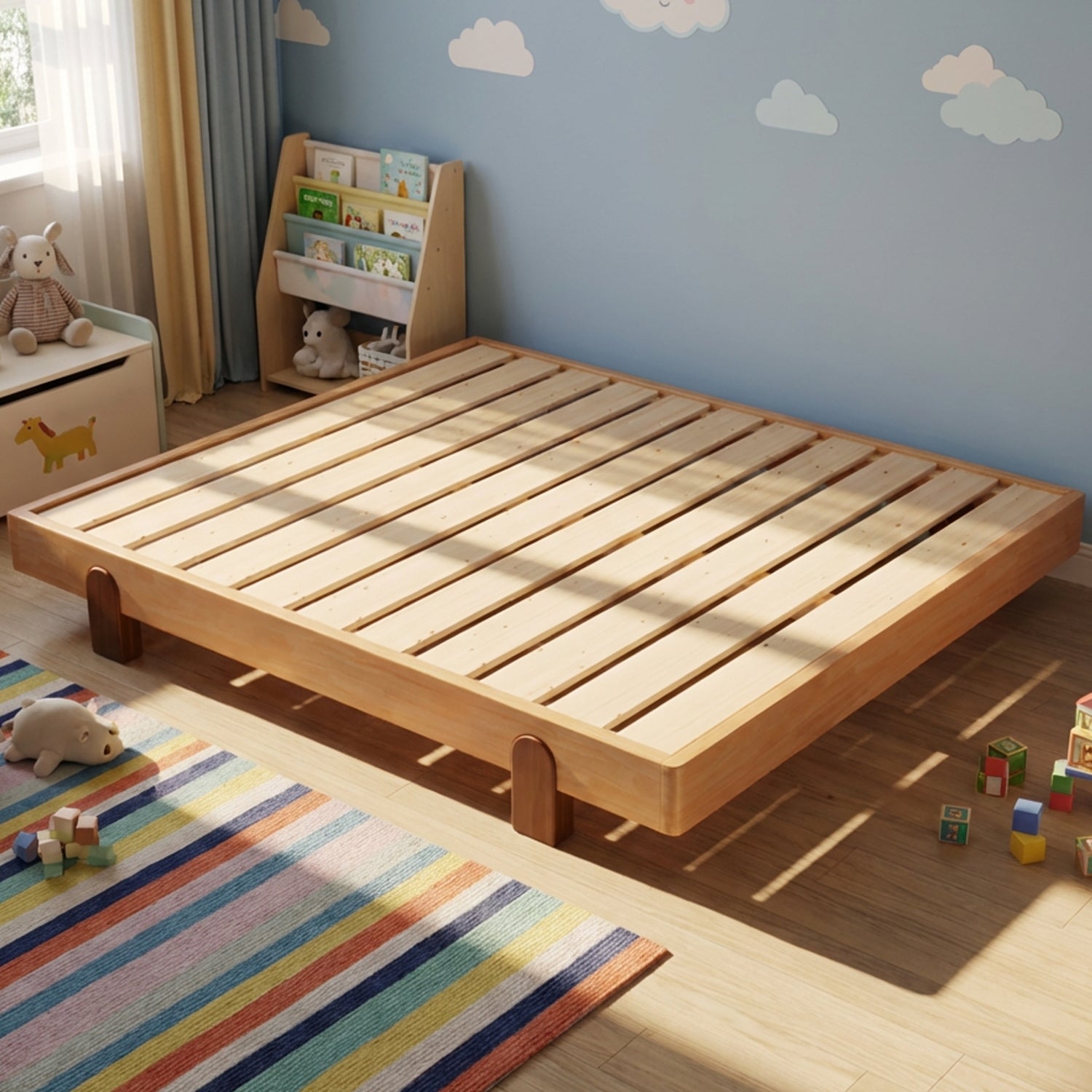ANJU ZL21 low bed frame room scene