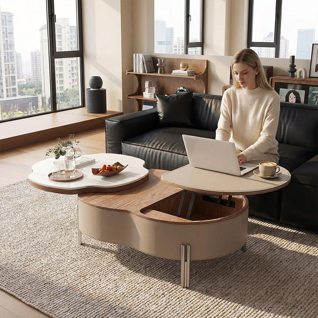 ANJU ZM13 clover storage coffee table in living room