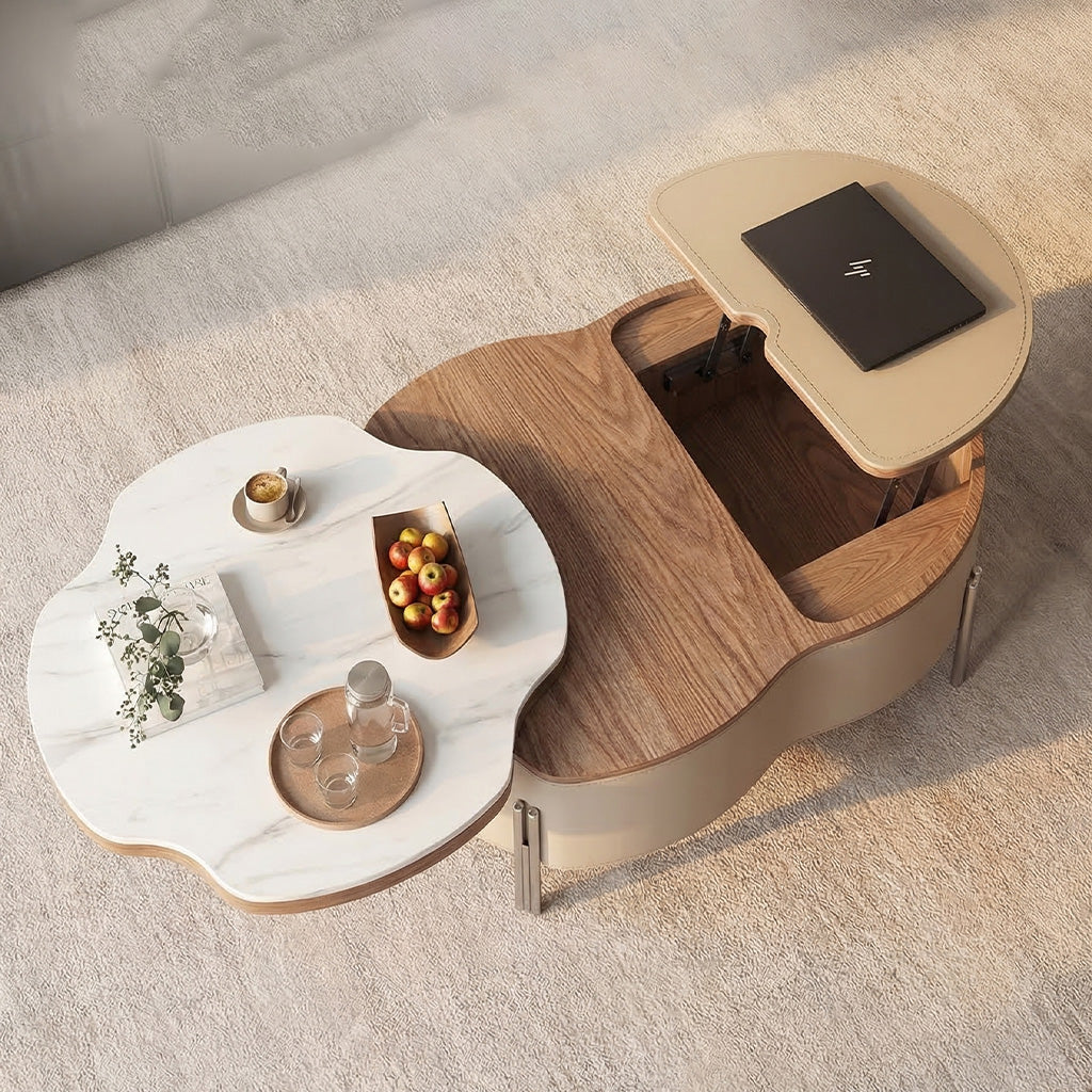 ANJU ZM13 clover storage coffee table top view