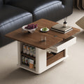 ANJU ZT58 folding coffee table white and walnut scene