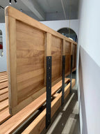 ANJU Solid Walnut Platform Bed with Floating Wooden Headboard, Low Japanese Bed Frame, Queen or King