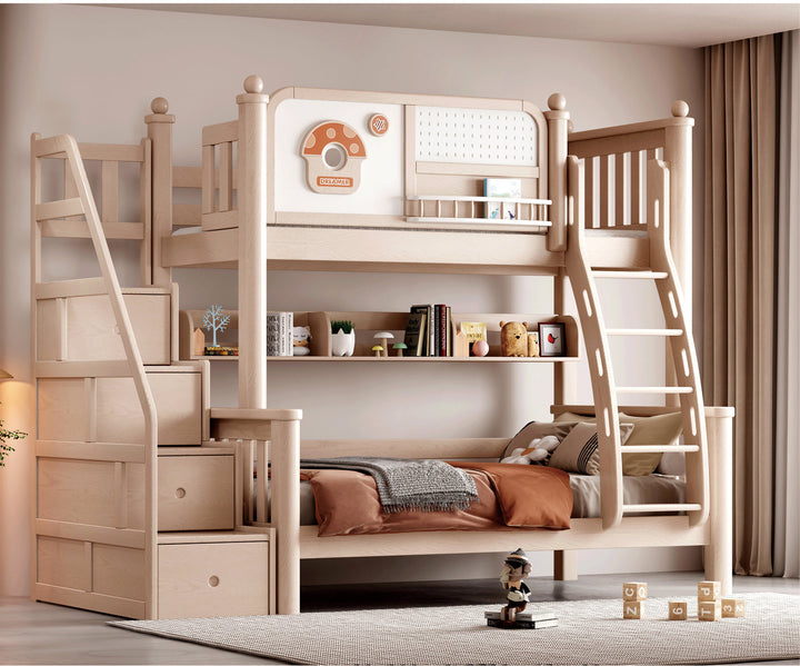 ANJU Wooden Bunk Bed with Optional Storage Stairs