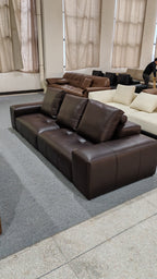 ANJU Low-Back Deep-Seat Faux Leather Sofa, 260–395 cm
