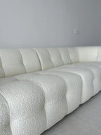 ANJU Chunky Block-Channel Boucle-Look Sofa, Lamb Fleece or Faux Leather, 180–400 cm