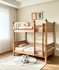 ANJU Wooden Double Decker Bed with Two Same-Width Bunks