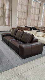 ANJU Low-Back Deep-Seat Faux Leather Sofa, 260–395 cm
