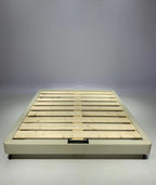 ANJU Upholstered Floating Platform Bed Frame with Optional LED Strip, Low Japanese Style, Queen or King