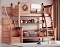 ANJU Wooden Bunk Bed with Slatted Guardrail and Optional Storage Stairs
